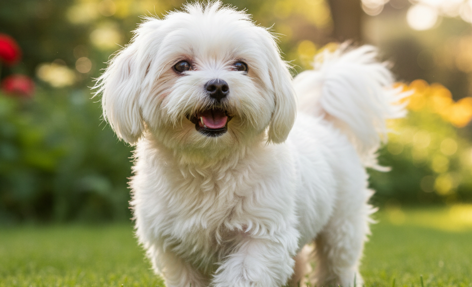 Un barboncino bianco scodinzola felice | RimosVet