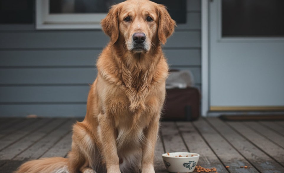Un cane in veranda dal pelo chiaro | Rimosvet