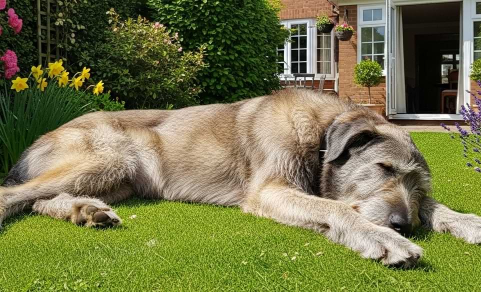 Un cane dorme sul prato | RimosVet