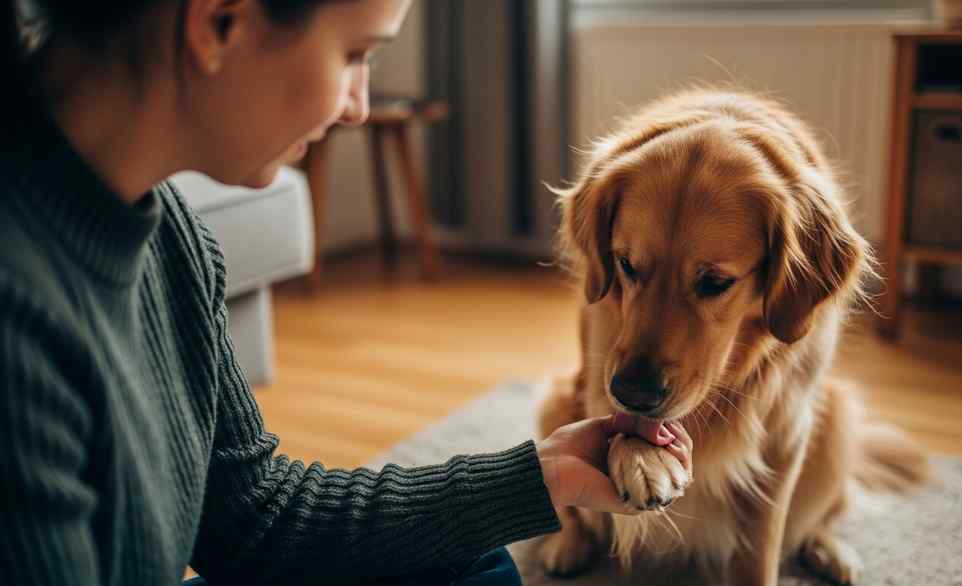 Cane si lezza la zampa a causa di una pododermatite | RimosVet