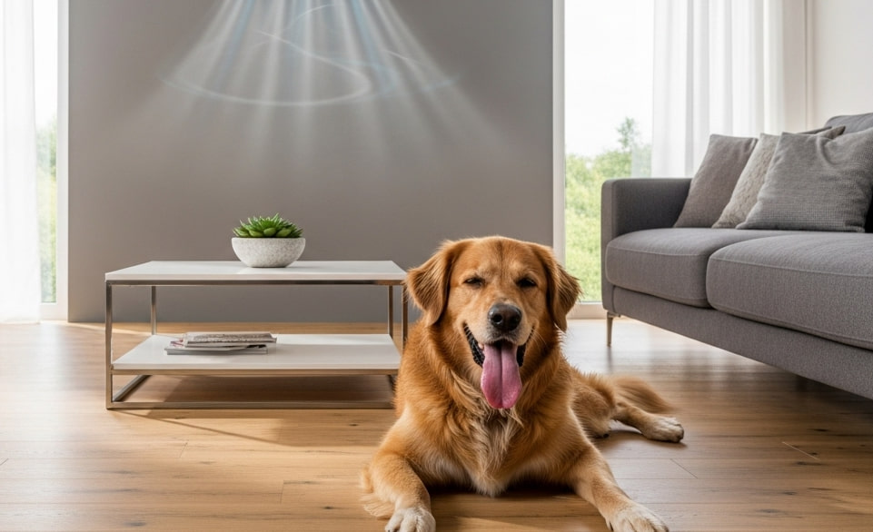 Cane che soffre aria condizionata in appartamento | Rimosvet