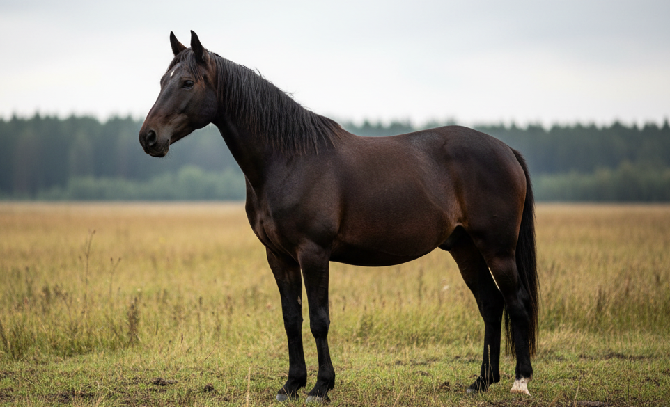 Cavallo scuro con febbre da fango | Rimosvet