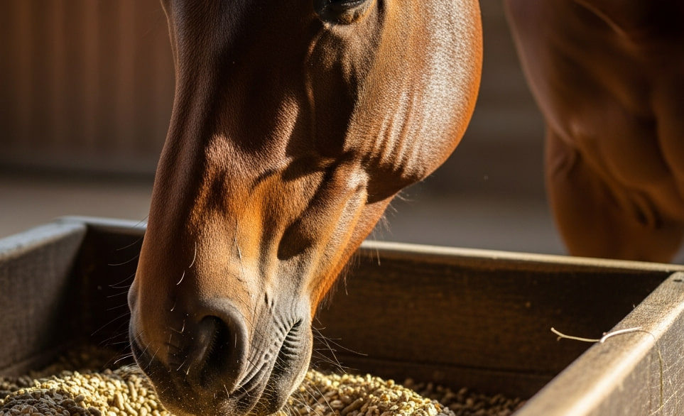Un cavallo mangia il mangime | RimosVet