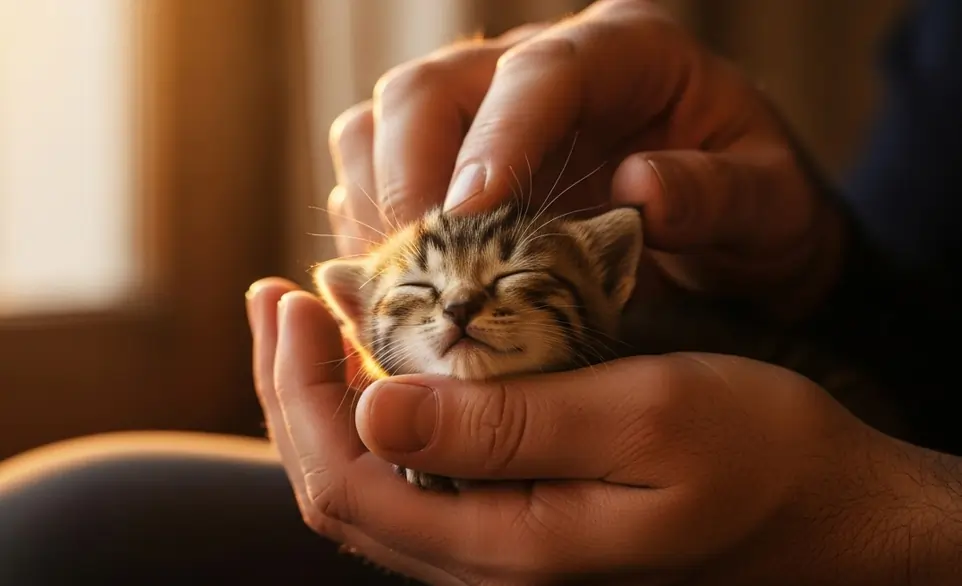 Gattino appena arrivato in famiglia fa il pieno di coccole! | RimosVet