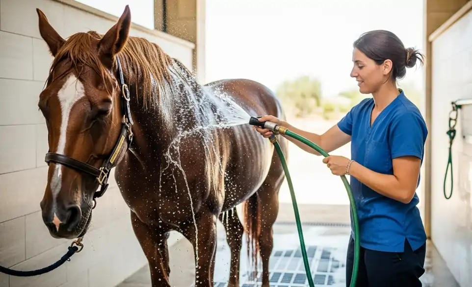 Doccia fresca a cavallo accaldato | RimosVet