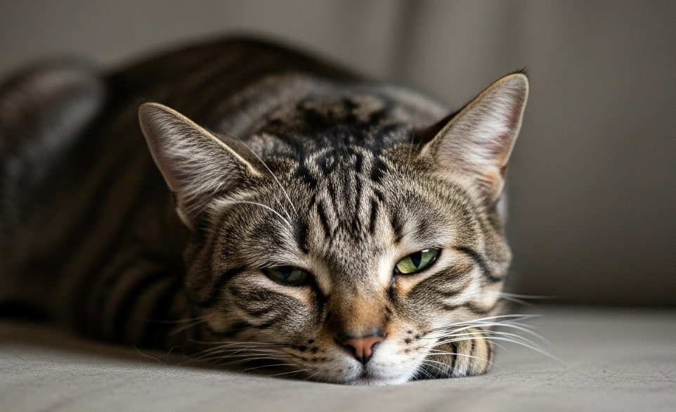 Un gatto non in salute, spossato e stanco | Rimosvet